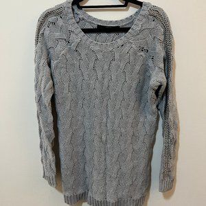 Guess Grey Sweater with Metal Links on Sleeves (Large)